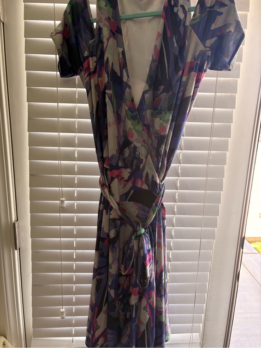 MYNT 1792 Purple & Pink Abstract Wrap Midi Dress